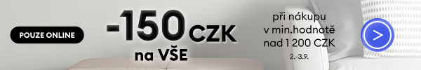Pouze online: nyní -150 CZK na vše při nákupu nad 1200 CZK s kódem promo.