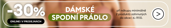 -30% DÁMSKÉ SPODNÍ PRÁDLO při nákupu minimálně 2 produktů zahrnutých do akce s kódem OMNI30LADY. V prodejnách po naskenování aplikace.