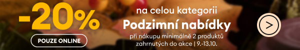 Pouze online: -20% na celou kategorii Podzimní nabídky s kódem fall20.