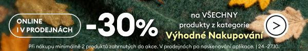 -30% na všechny produkty v kategorii Výhodné nakupování. Online a v kamenných prodejnách.