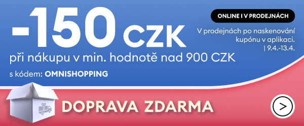 -150 CZK online i v prodejnách při nákupu v hodnotě nad 900 CZK + Doprava Zdarma NA VŠE