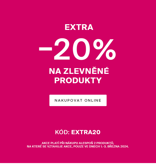 Speciální akce: -20% na zlevněné produkty