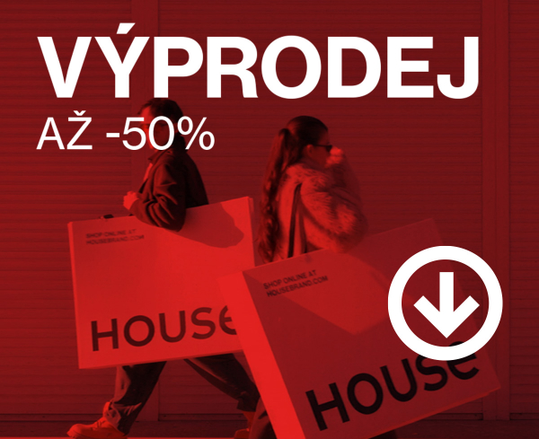 VÝPRODEJ AŽ -50%. Zákazníci nesoucí nákupní tašky HOUSE